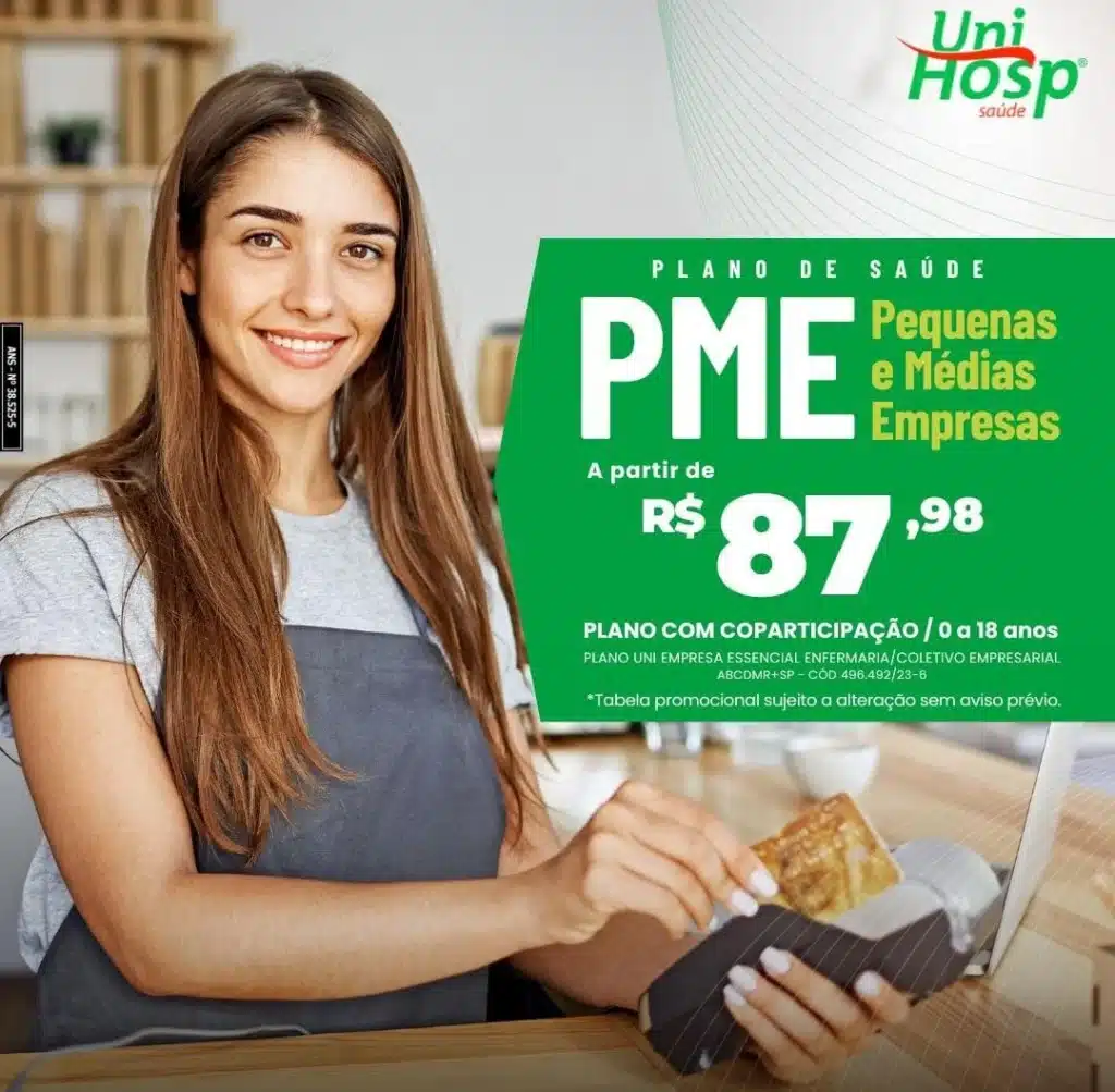 PME UniHosp Saúde - Plano para Empresas a Partir de 01 Vida
